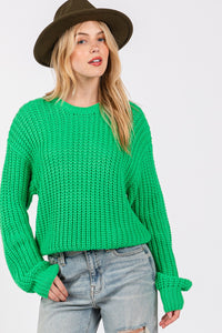 Round Neck Drop Shoulder Sweater