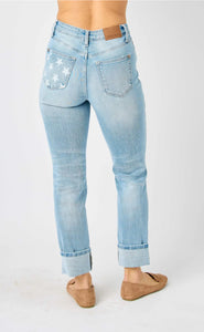 Seeing Stars Mid Rise Judy Blue Boyfriend Jeans