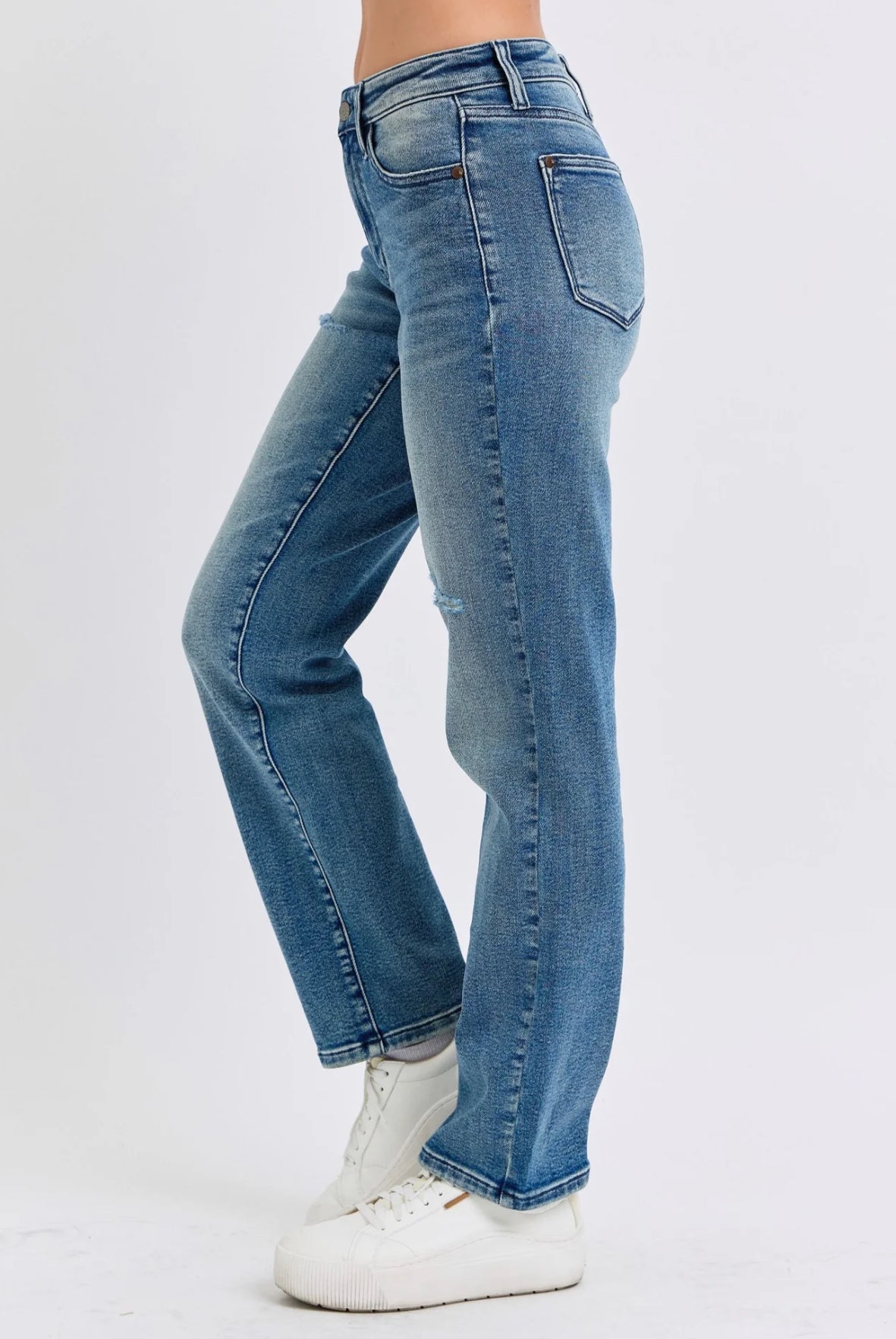 Uncle Jesse Mid-Rise Destroyed Dad Denim