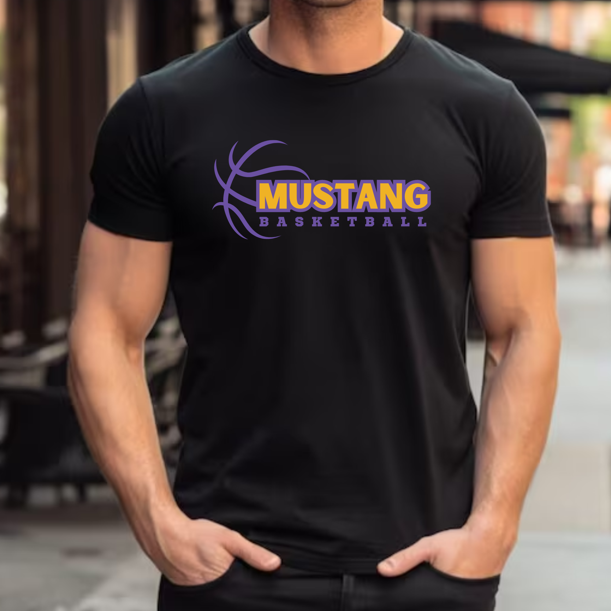 Mustang Basketball Tee