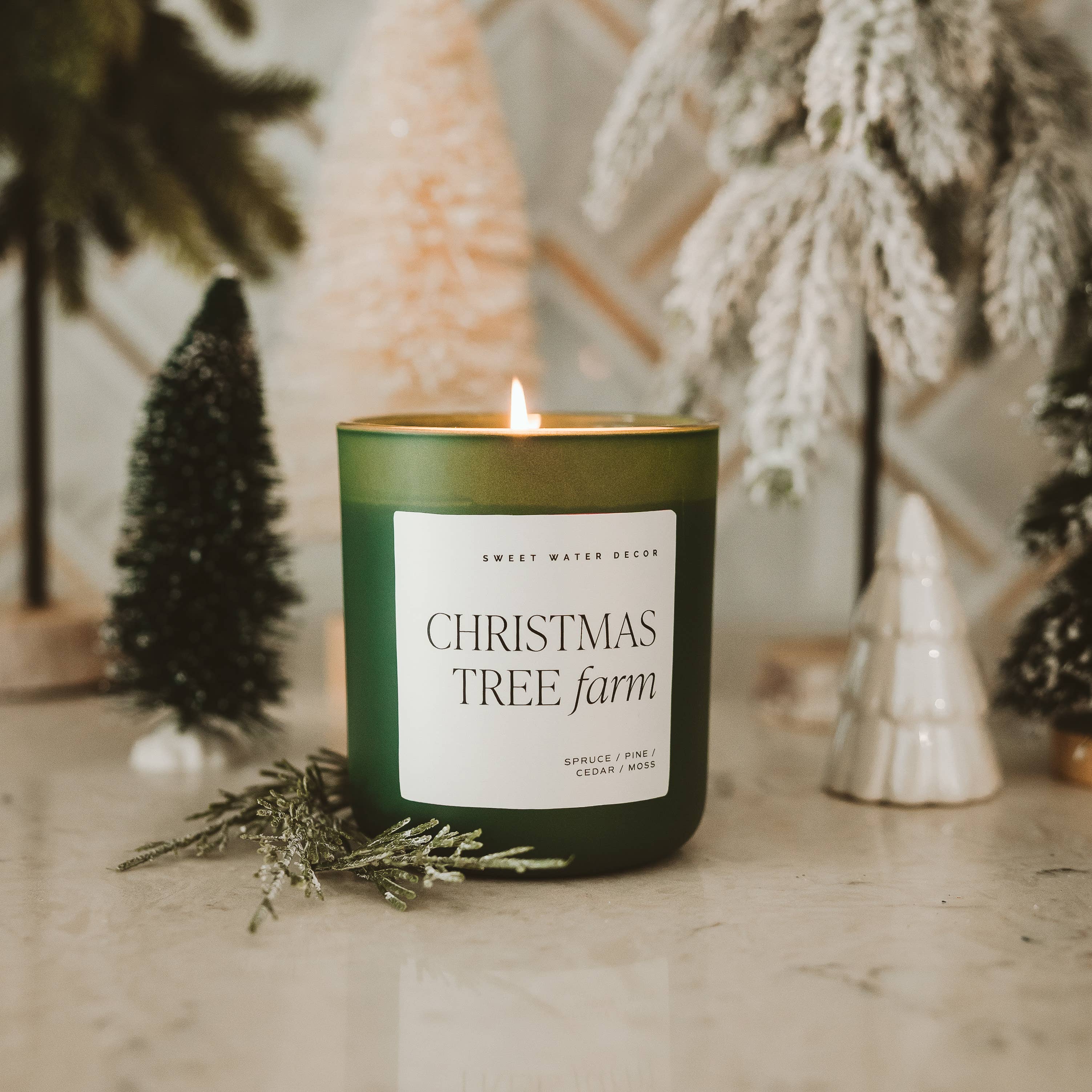 Christmas Tree Farm 15 oz Green Matte Soy Candle