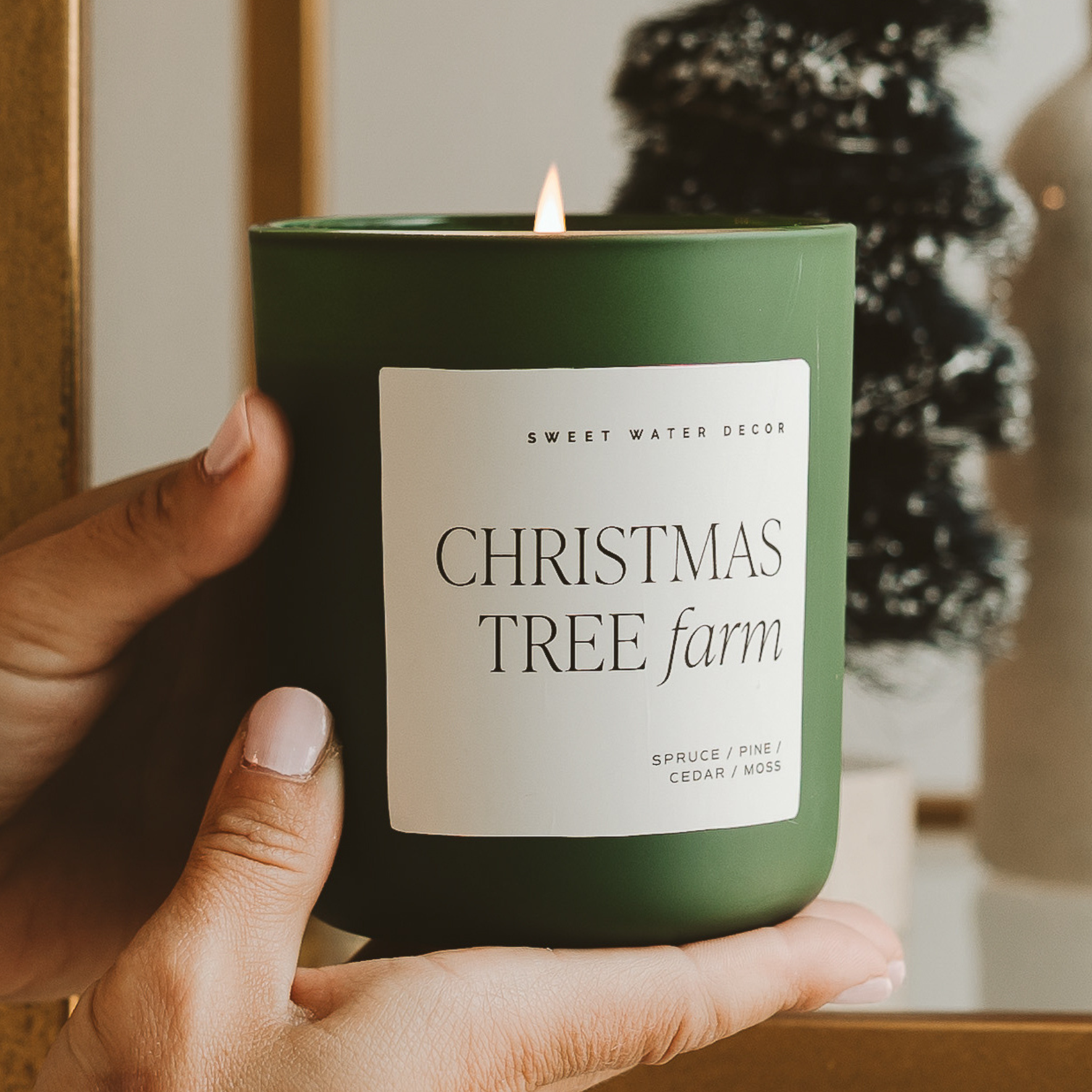 Christmas Tree Farm 15 oz Green Matte Soy Candle