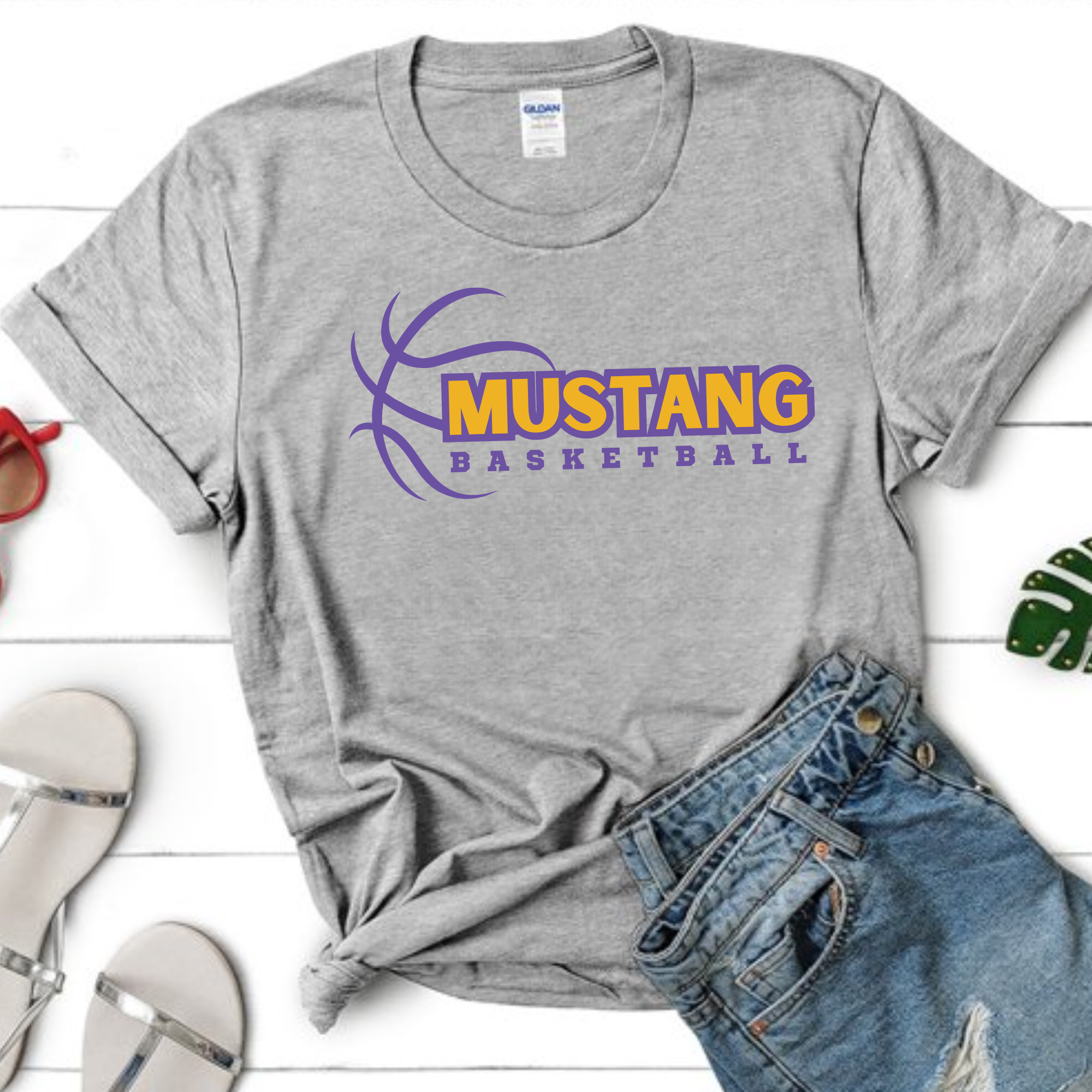 Mustang Basketball Tee