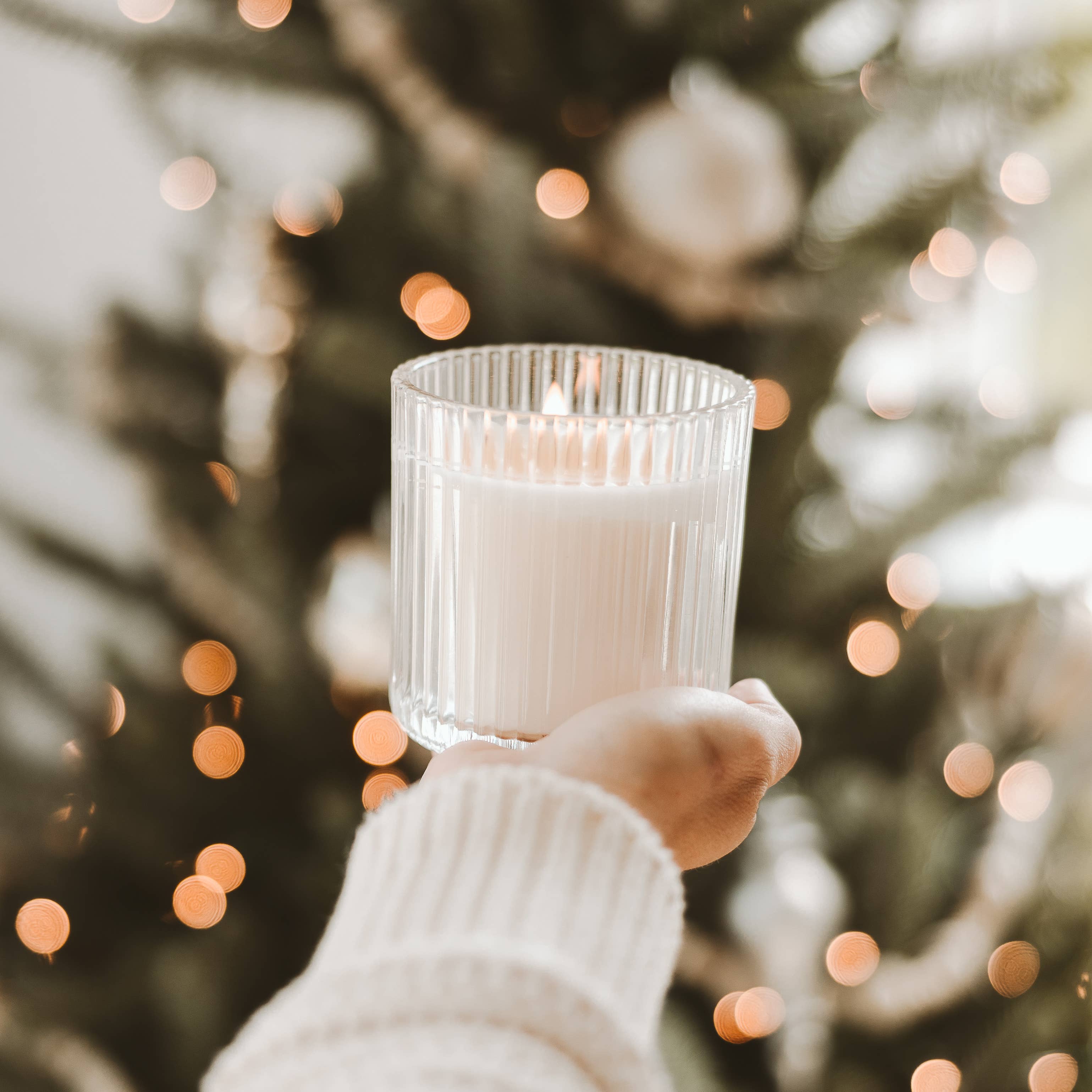 Christmas 12 oz Soy Candle in a Fluted Ribbed Jar