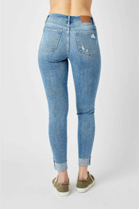 Carley Cuffed Mid Rise Skinny Jeans