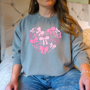 Coquette Bow Heart Sweatshirt