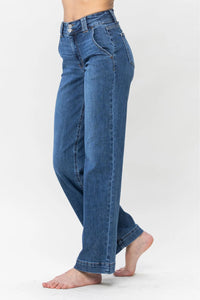 Wendy Double Button High Rise Wide Leg Jeans