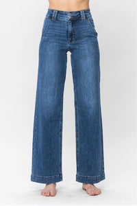 Wendy Double Button High Rise Wide Leg Jeans