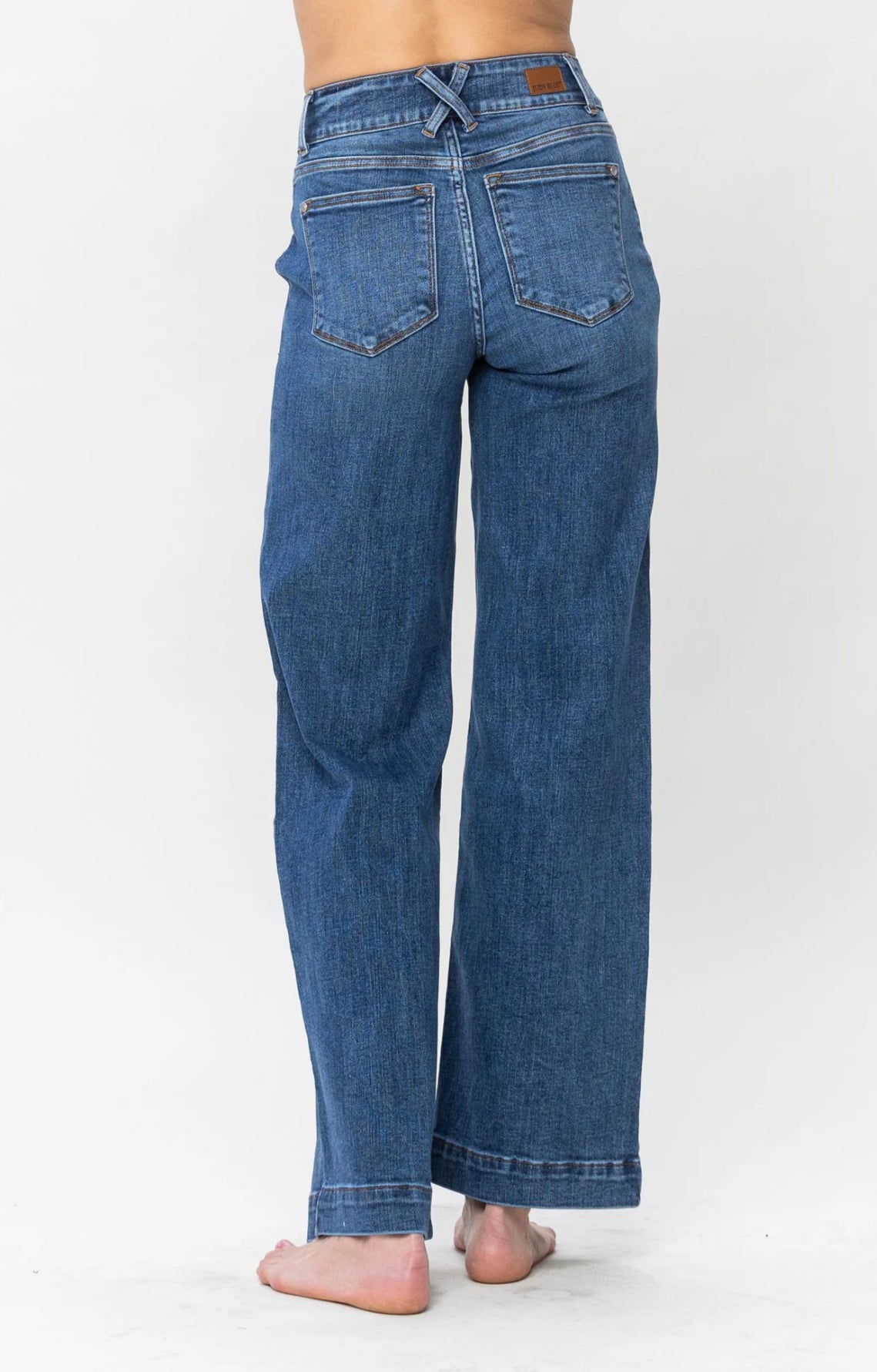 Wendy Double Button High Rise Wide Leg Jeans