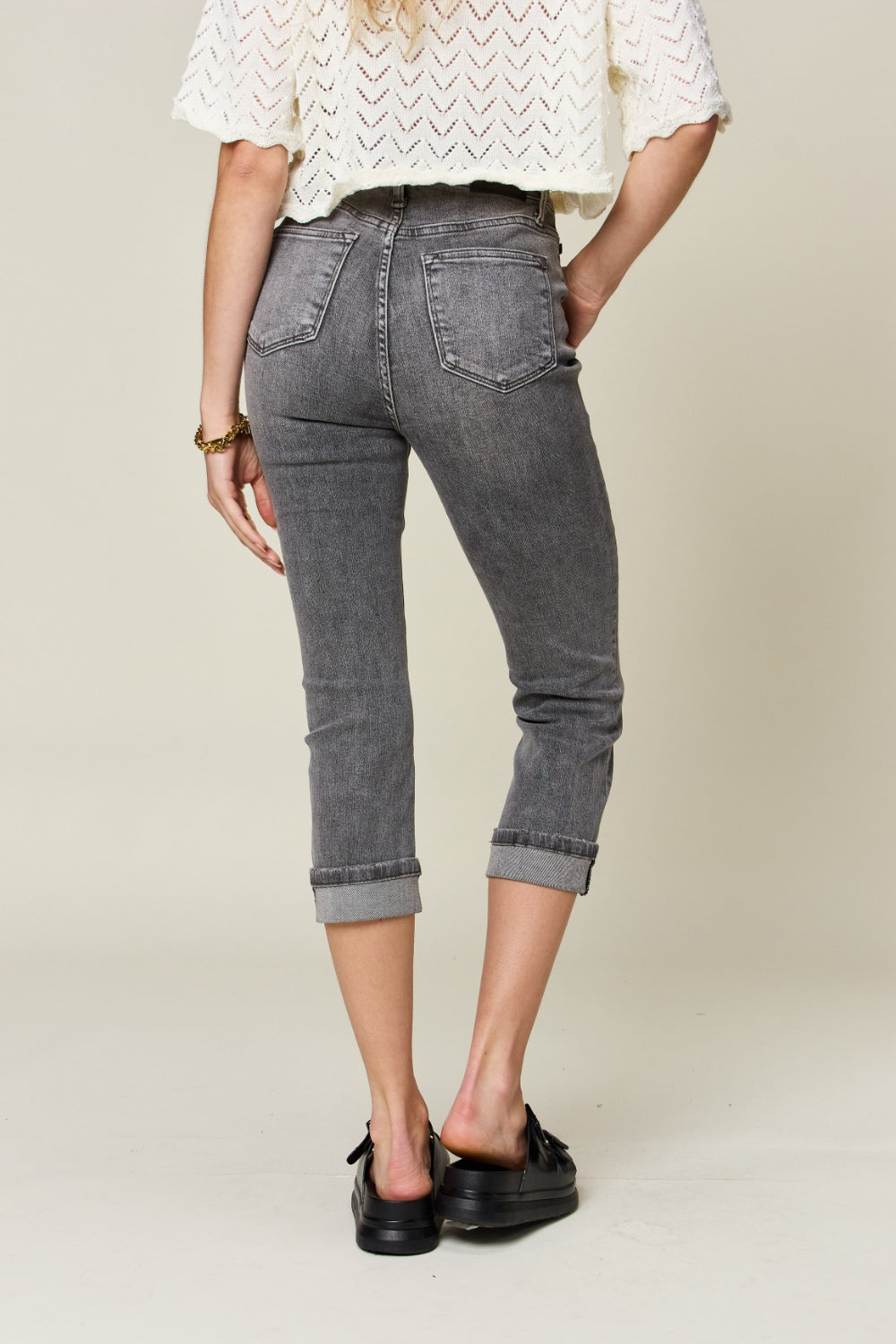 Brooklyn High Waist Cuffed Judy Blue Capris