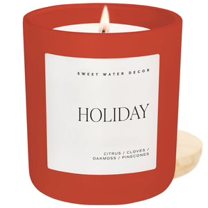 Holiday 15 oz Red Matte Soy Candle