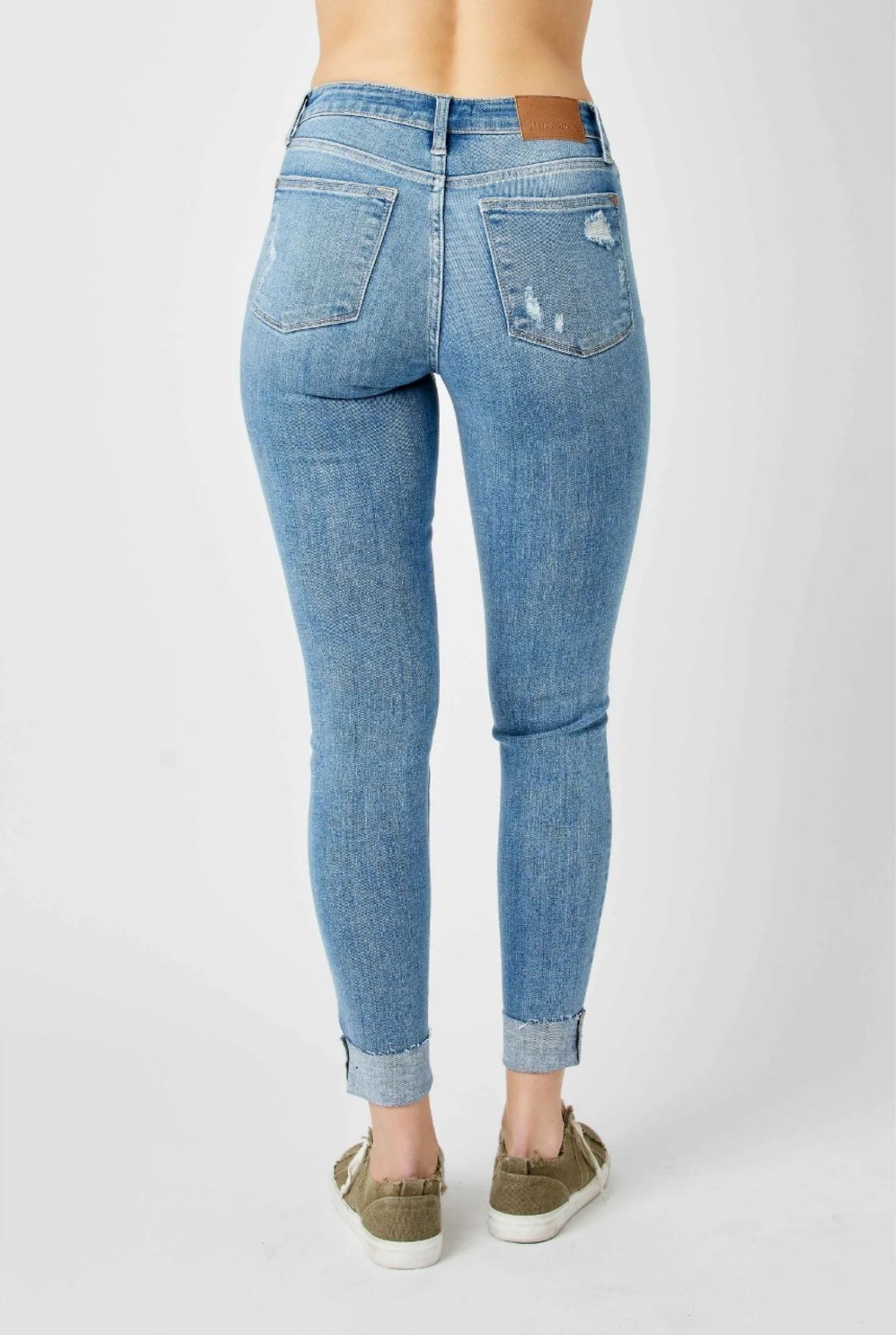 Carley Cuffed Mid Rise Skinny Jeans