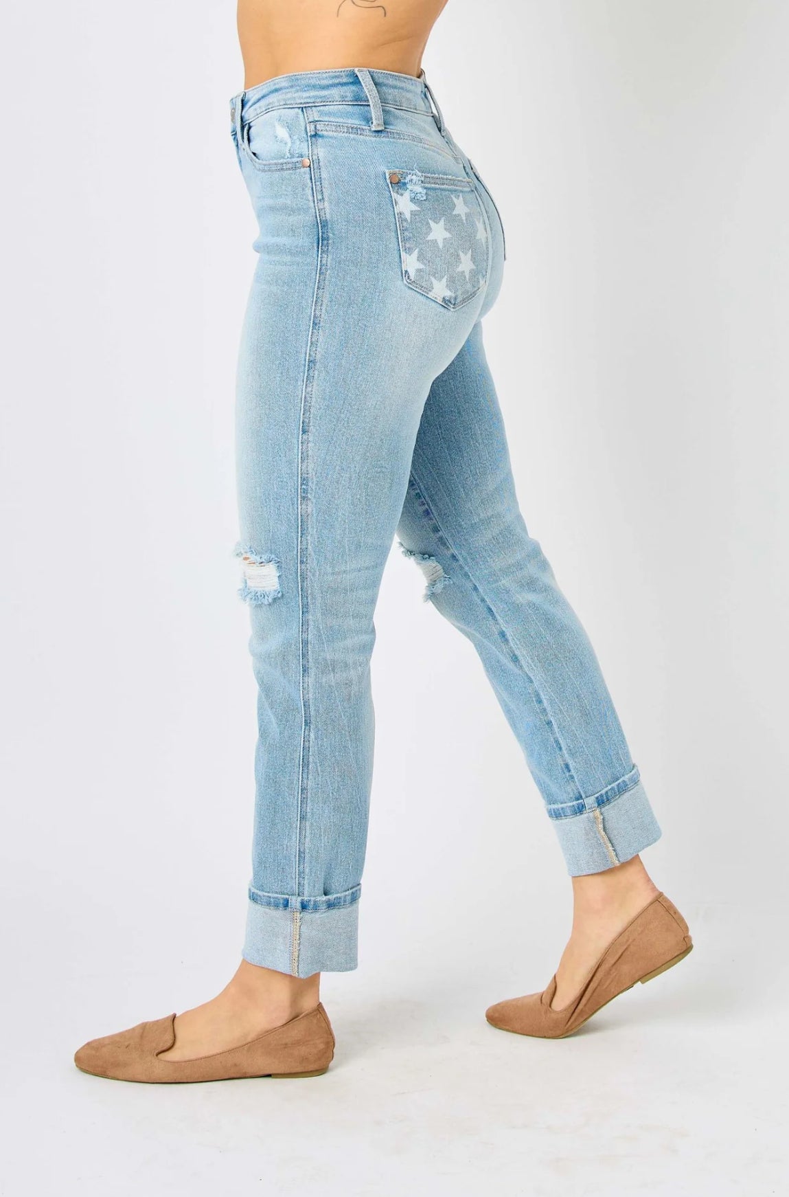 Seeing Stars Mid Rise Judy Blue Boyfriend Jeans