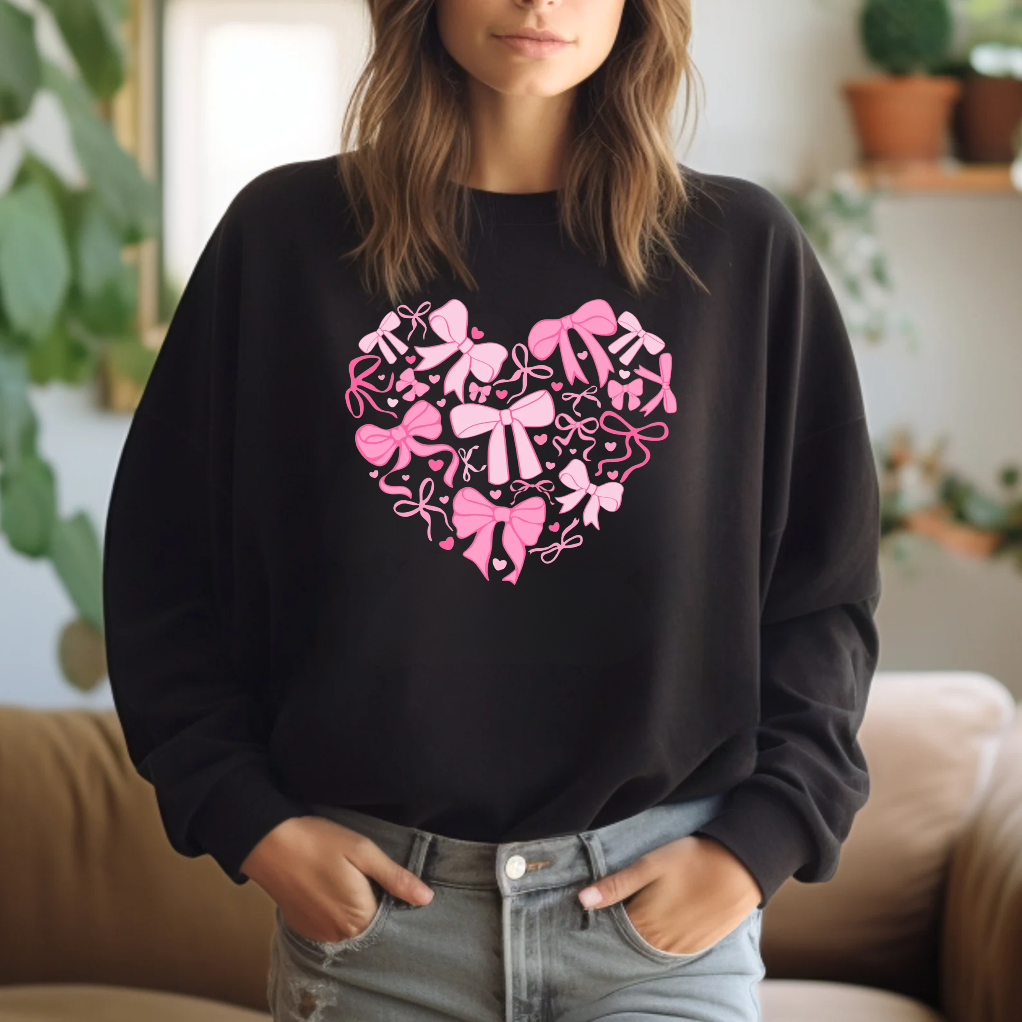 Coquette Bows Heart Sweatshirt