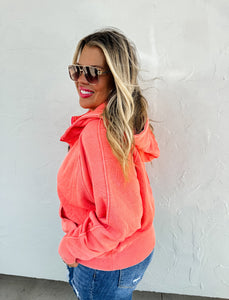 Easy Does It Pullover in Coral