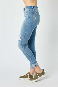 Carley Cuffed Mid Rise Skinny Jeans