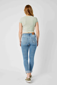 Carley Cuffed Mid Rise Skinny Jeans