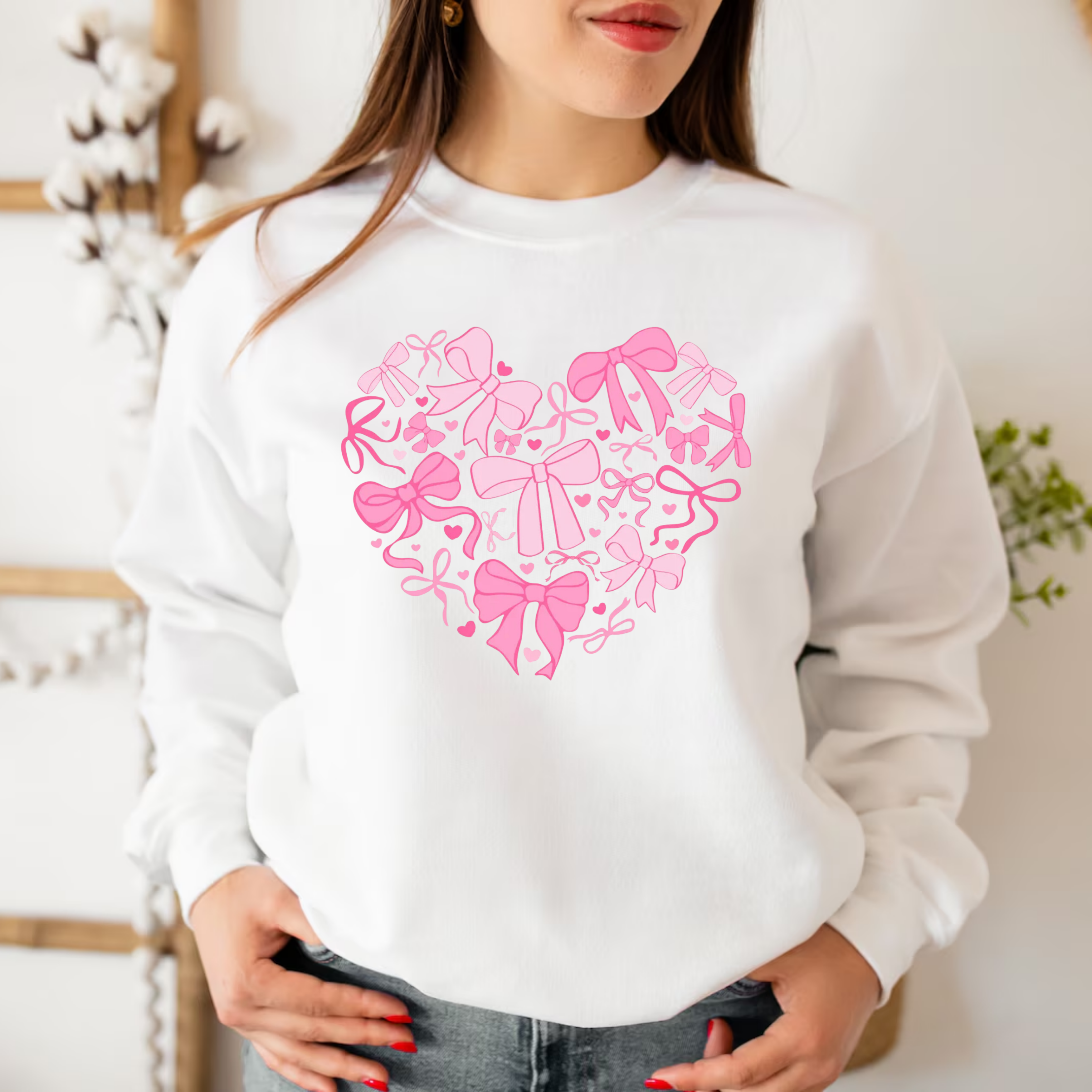 Coquette Bow Heart Sweatshirt