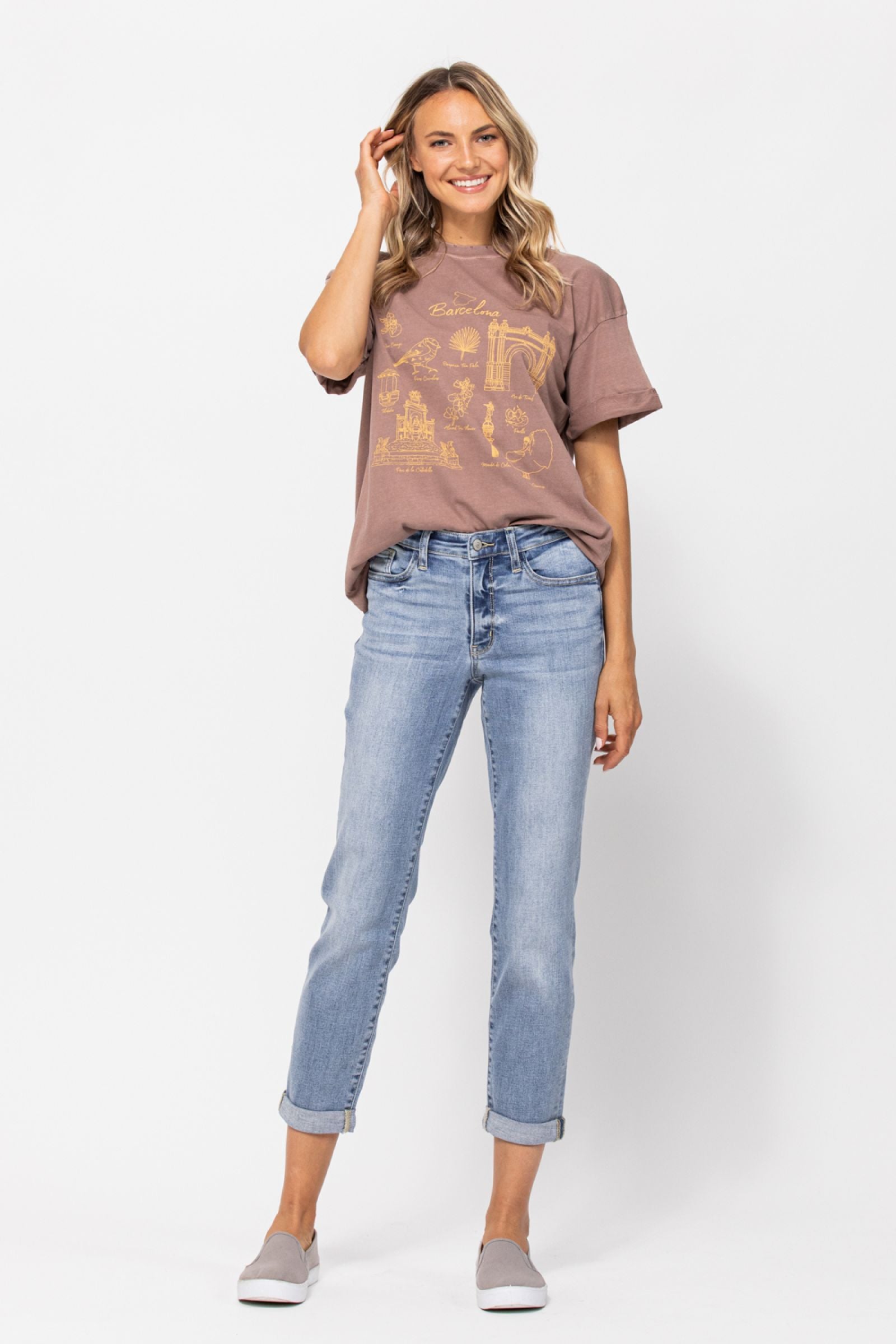 Braxton Bleach Wash Boyfriend Jeans