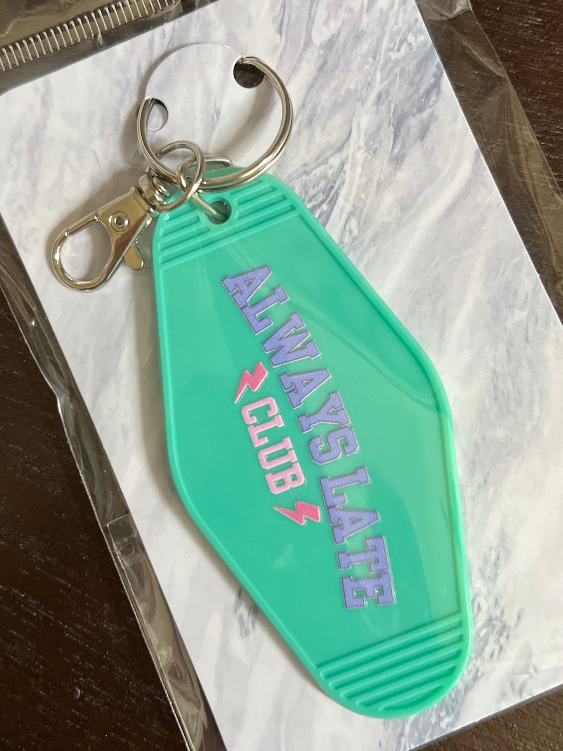 Always Late Club Motel Keychain