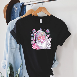 Bubblegum Santa Tee in Black