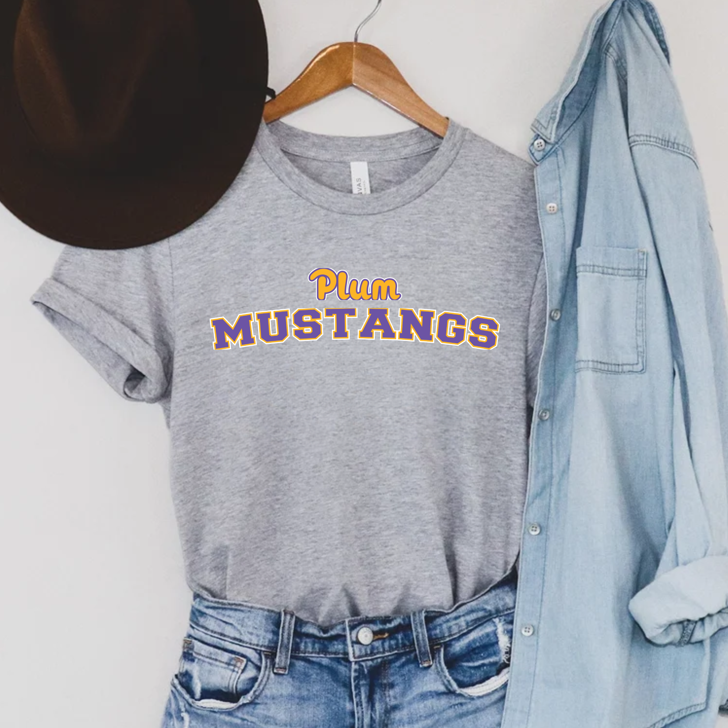 Plum Mustangs Tee