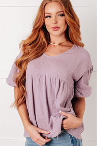 Pleasantly Perfect Bubble Sleeve Peasant Blouse