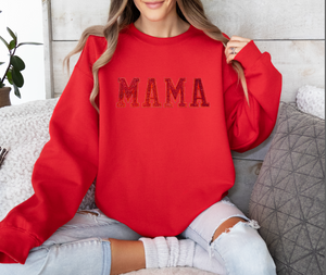 Red Glitter Patch Sweatshirt in Red