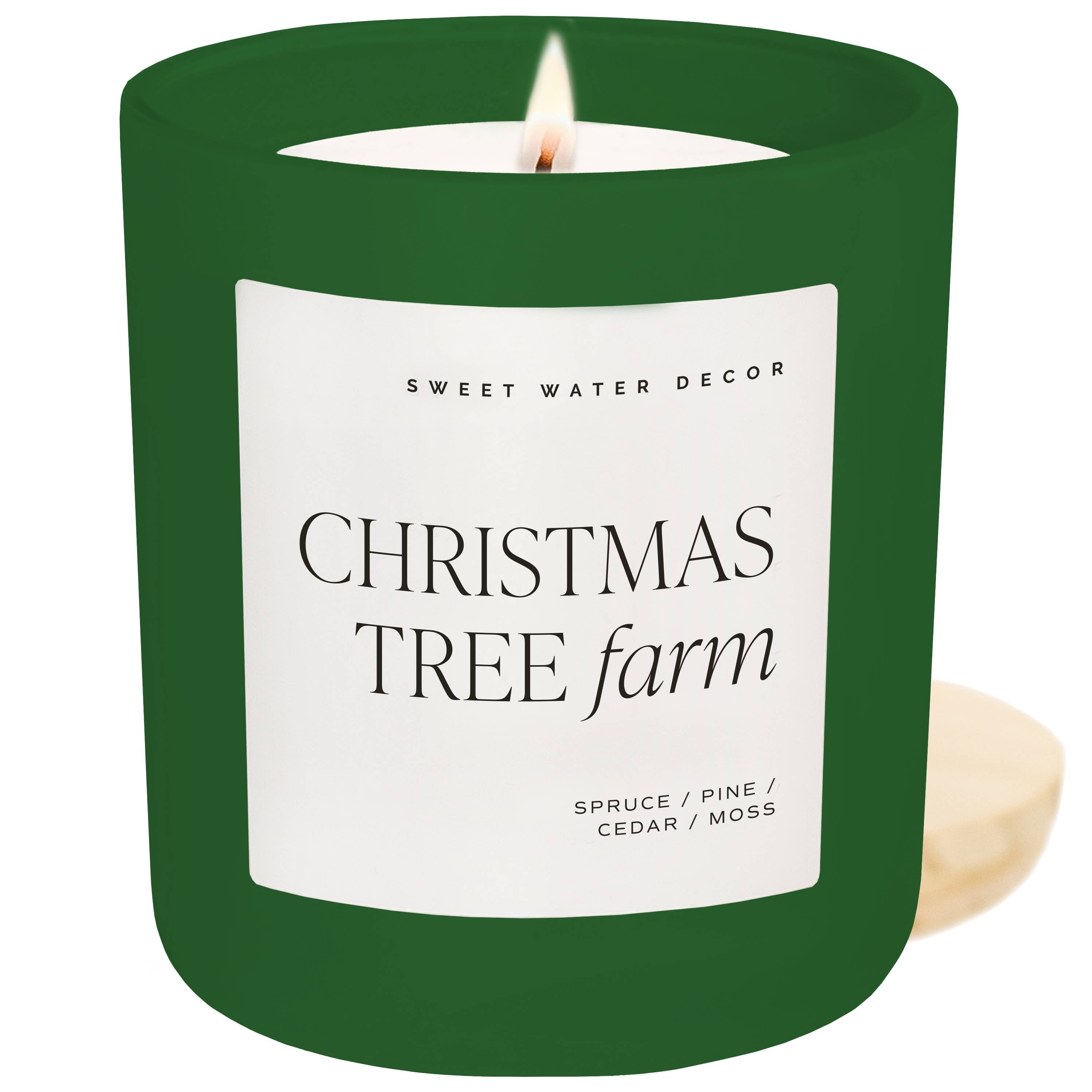 Christmas Tree Farm 15 oz Green Matte Soy Candle