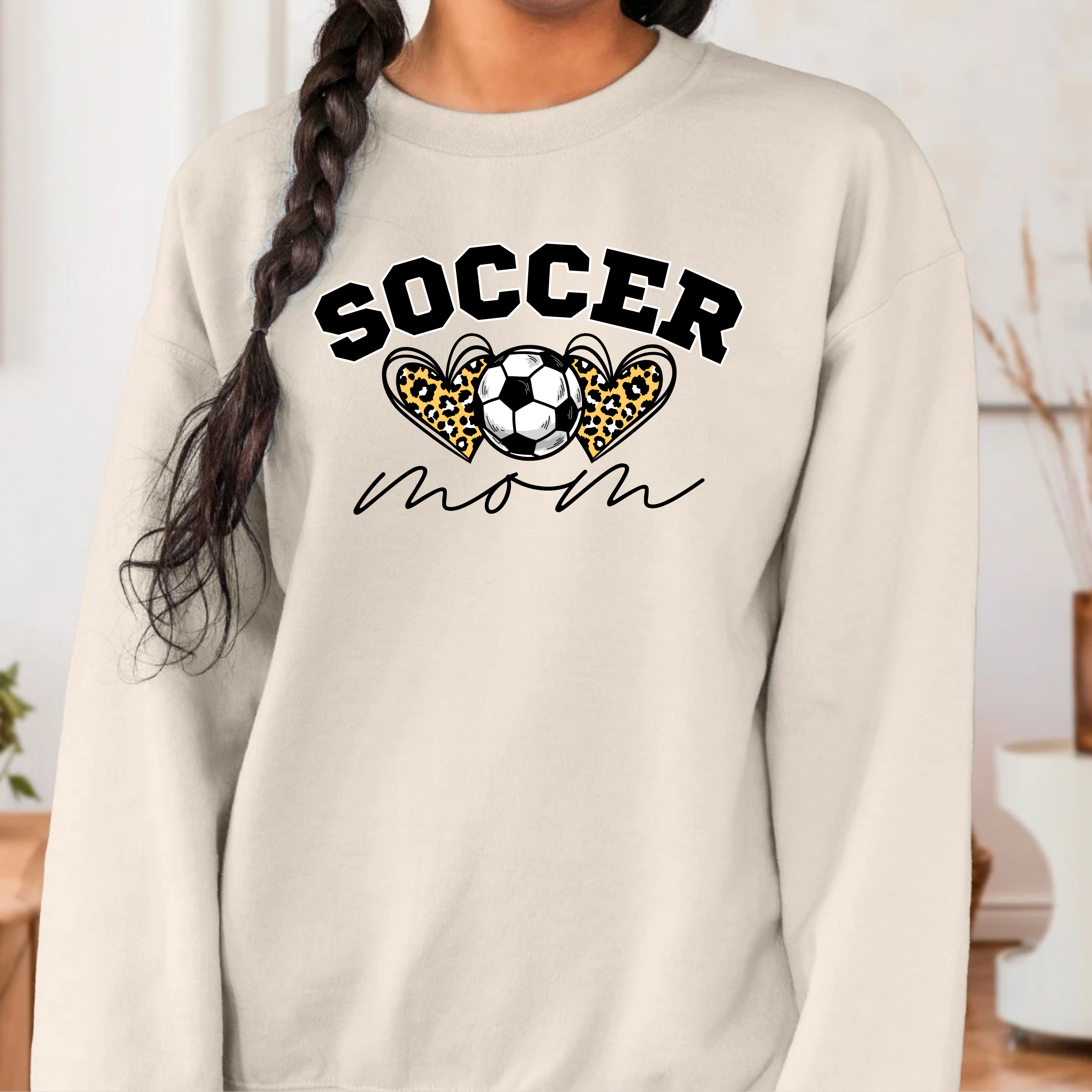 Soccer Mom Leopard Hearts Sweatshirt